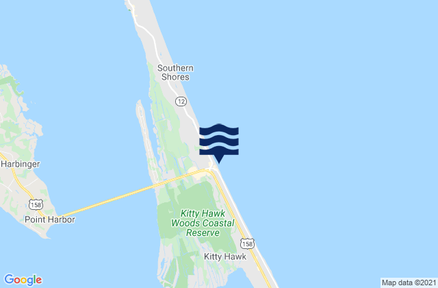 Karte der Gezeiten Kitty Hawk (Ocean), United States