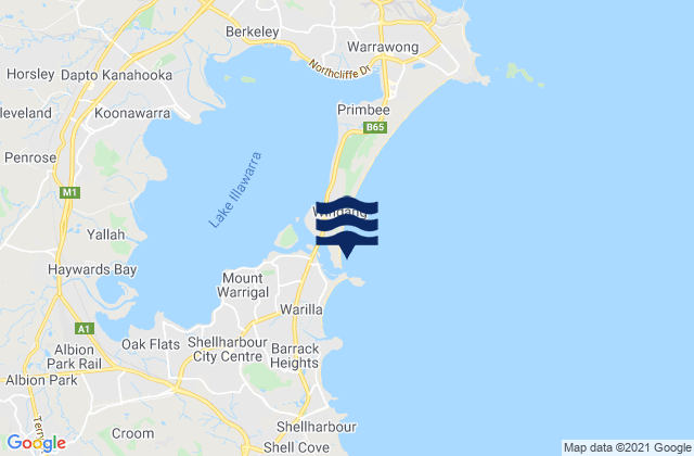 Karte der Gezeiten Kiyong Beach, Australia