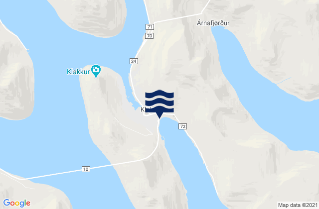 Karte der Gezeiten Klakksvik, Faroe Islands