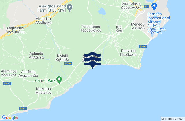 Karte der Gezeiten Klavdiá, Cyprus