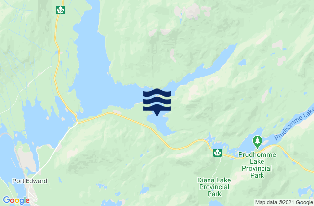 Karte der Gezeiten Kloiya Bay, Canada