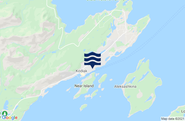 Karte der Gezeiten Kodiak Harbor Narrows, United States