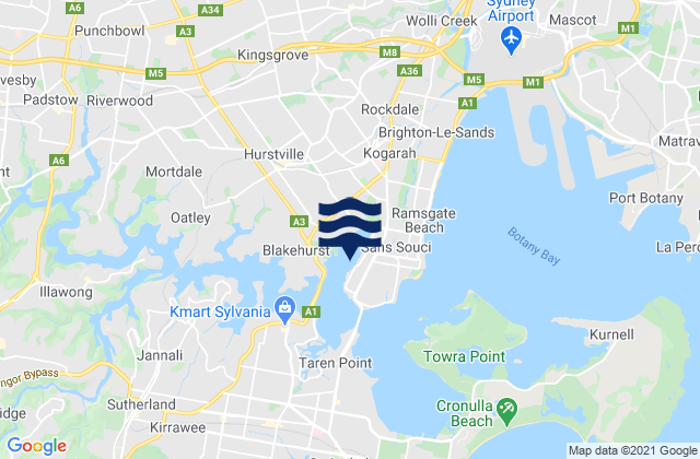Karte der Gezeiten Kogarah Bay, Australia