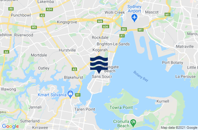 Karte der Gezeiten Kogarah, Australia