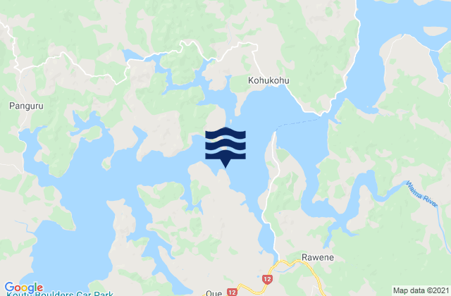 Karte der Gezeiten Kohukohu, New Zealand