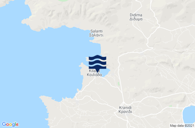 Karte der Gezeiten Koilás, Greece