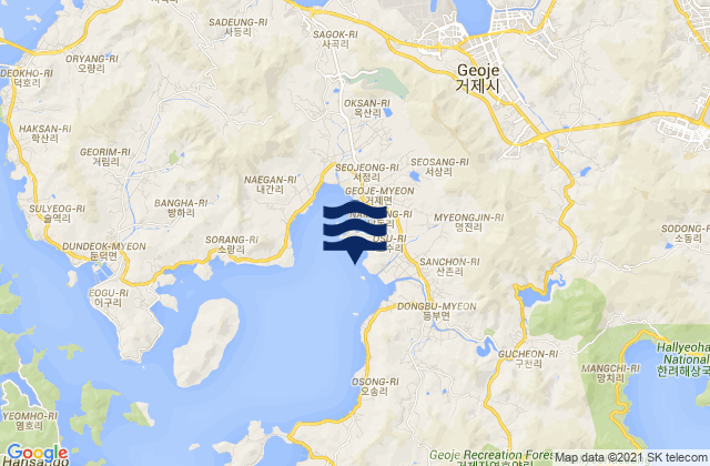 Karte der Gezeiten Koje-man Koje-do, South Korea