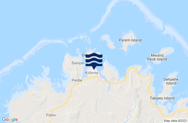 Karte der Gezeiten Kolonia Town, Micronesia