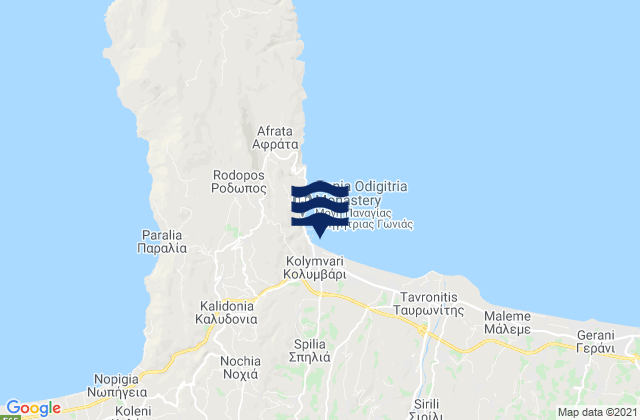 Karte der Gezeiten Kolympári, Greece