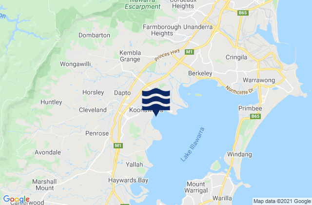 Karte der Gezeiten Koonawarra, Australia