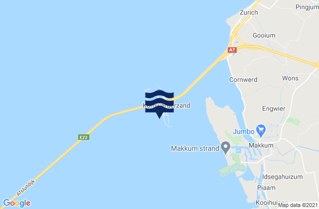 Karte der Gezeiten Kornwerderzand, Netherlands
