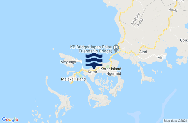 Karte der Gezeiten Koror Town, Palau