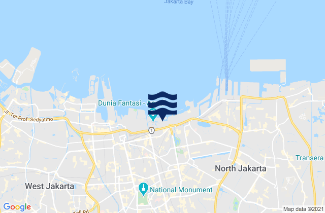 Karte der Gezeiten Kota Administrasi Jakarta Pusat, Indonesia