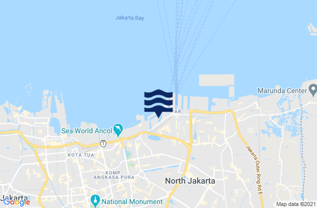 Karte der Gezeiten Kota Administrasi Jakarta Utara, Indonesia