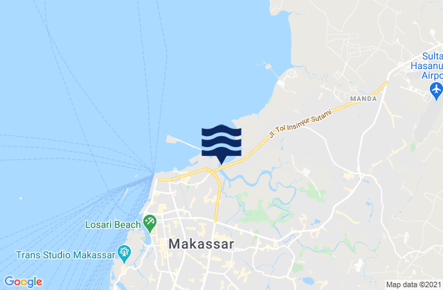 Karte der Gezeiten Kota Makassar, Indonesia
