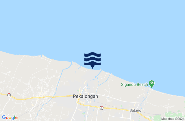Karte der Gezeiten Kota Pekalongan, Indonesia