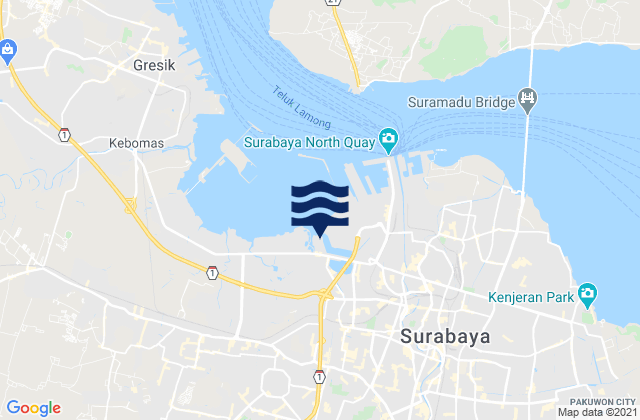 Karte der Gezeiten Kota Surabaya, Indonesia