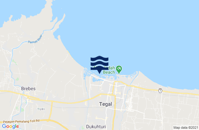 Karte der Gezeiten Kota Tegal, Indonesia