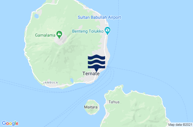 Karte der Gezeiten Kota Ternate, Indonesia