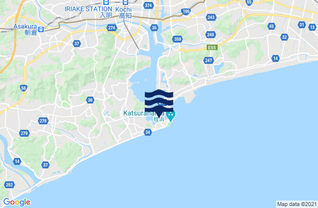 Karte der Gezeiten Koti, Japan