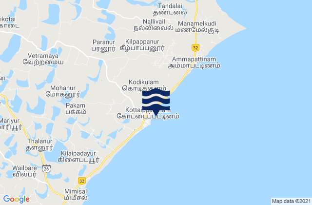 Karte der Gezeiten Kottaippattanam, India