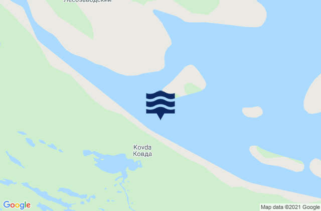 Karte der Gezeiten Kovda River entrance, Russia