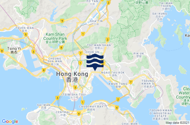 Karte der Gezeiten Kowloon City, Hong Kong