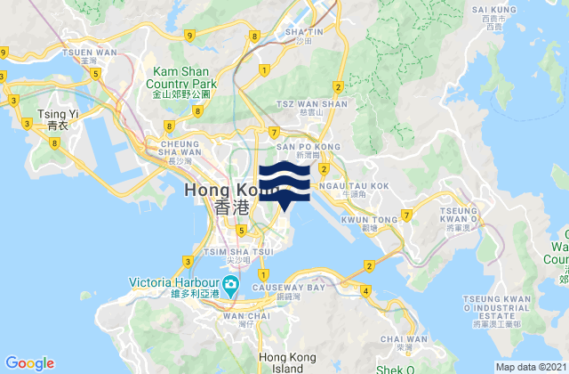 Karte der Gezeiten Kowloon, Hong Kong