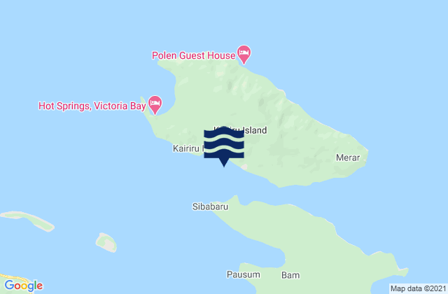Karte der Gezeiten Kragur Village Kairiru Island, Papua New Guinea