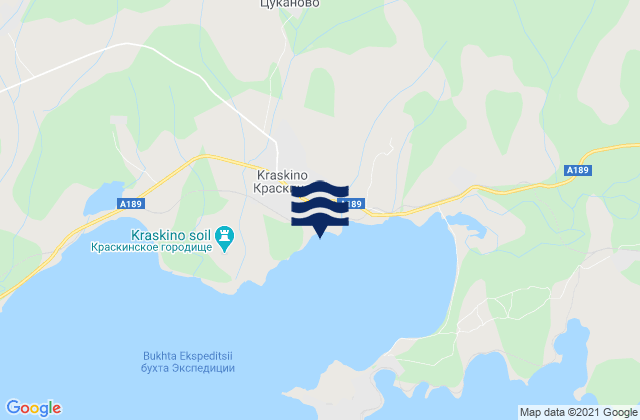 Karte der Gezeiten Kraskino, Russia
