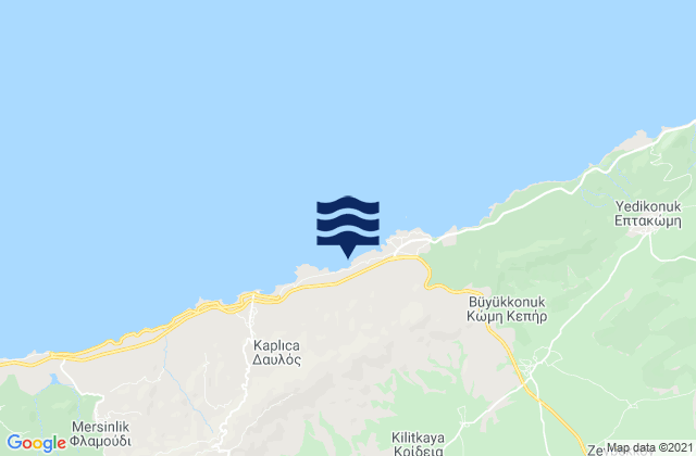 Karte der Gezeiten Krídeia, Cyprus