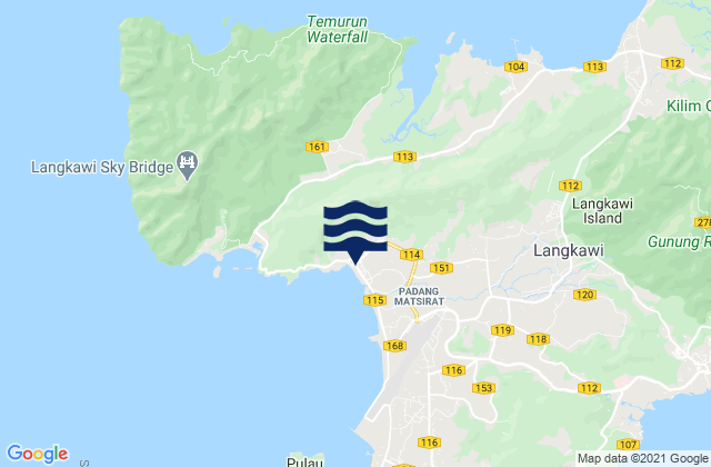 Karte der Gezeiten Kuala Teriang, Malaysia