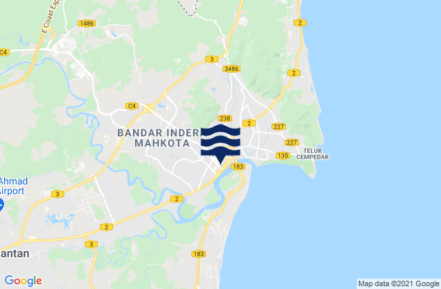 Karte der Gezeiten Kuantan, Malaysia