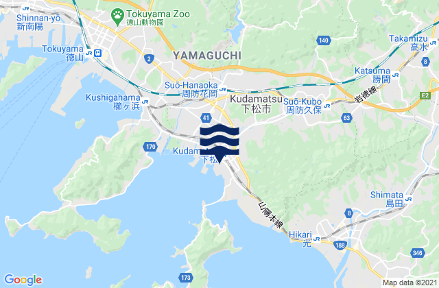 Karte der Gezeiten Kudamatsu Shi, Japan