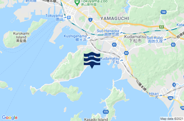 Karte der Gezeiten Kudamatu, Japan