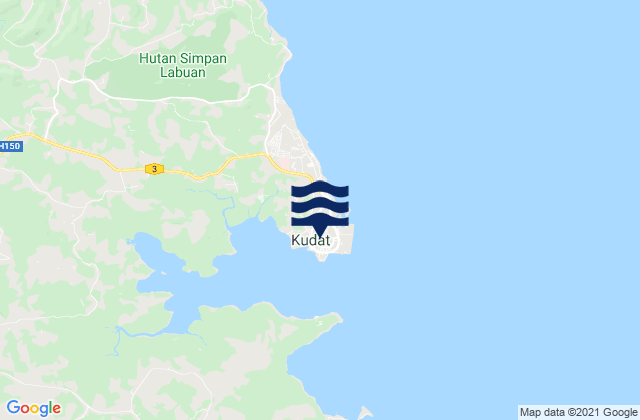 Karte der Gezeiten Kudat Marudu Bay, Malaysia