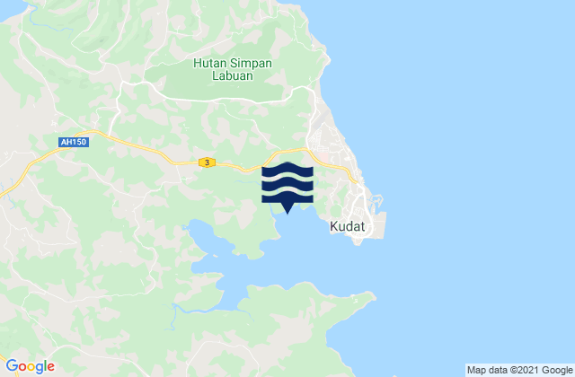 Karte der Gezeiten Kudat, Malaysia