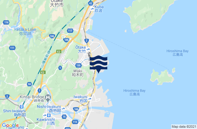 Karte der Gezeiten Kuga Gun, Japan