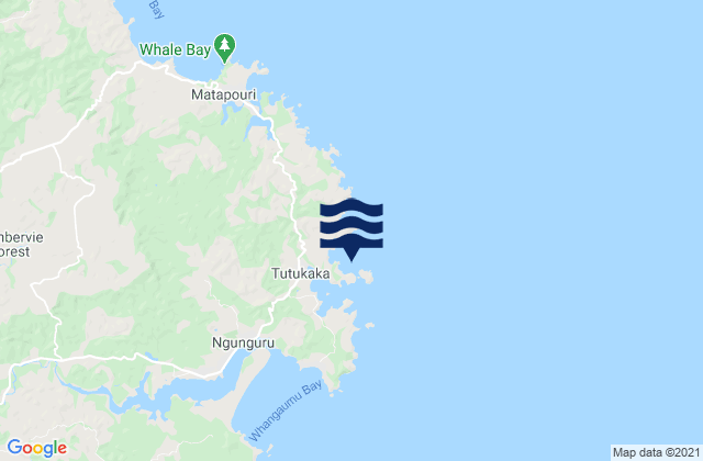 Karte der Gezeiten Kukutauwhao Island, New Zealand