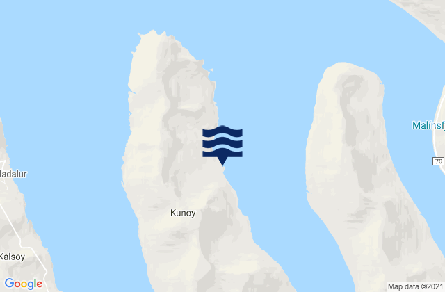 Karte der Gezeiten Kunoy, Faroe Islands