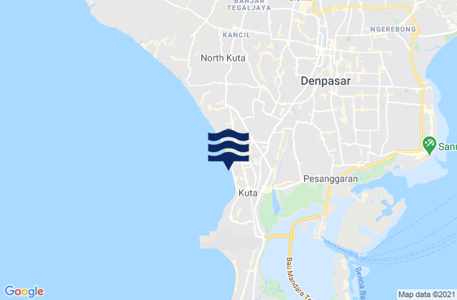 Karte der Gezeiten Kuta Beach, Indonesia