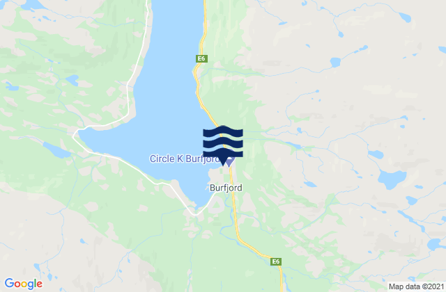 Karte der Gezeiten Kvænangen, Norway