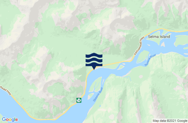 Karte der Gezeiten Kwinitsa Creek, Canada