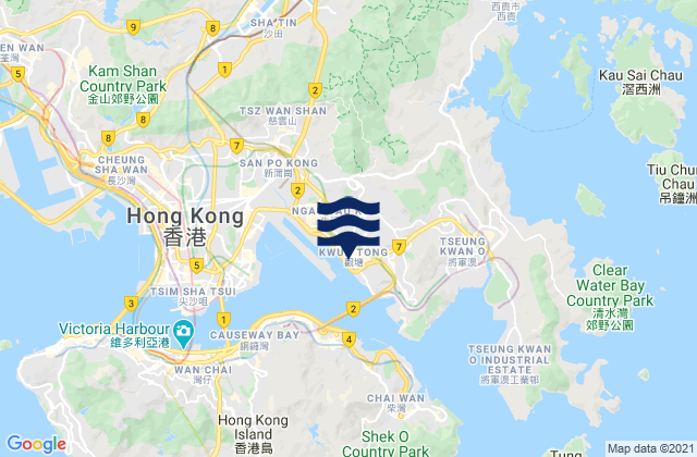 Karte der Gezeiten Kwun Tong, Hong Kong