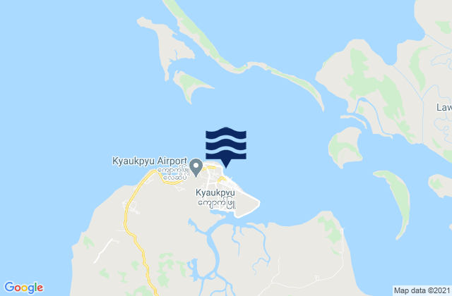 Karte der Gezeiten Kyaukpyu Ramree Island, Myanmar