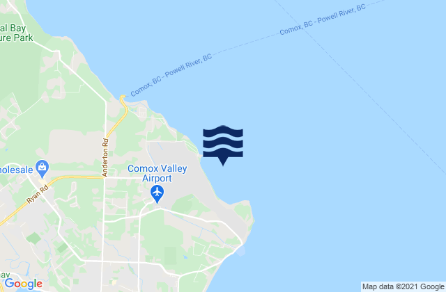Karte der Gezeiten Kye Bay, Canada