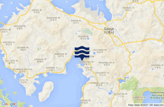 Karte der Gezeiten Kyosai, South Korea