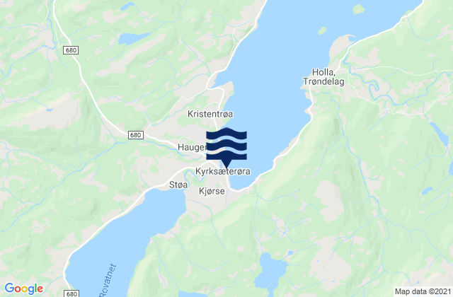 Karte der Gezeiten Kyrksæterøra, Norway