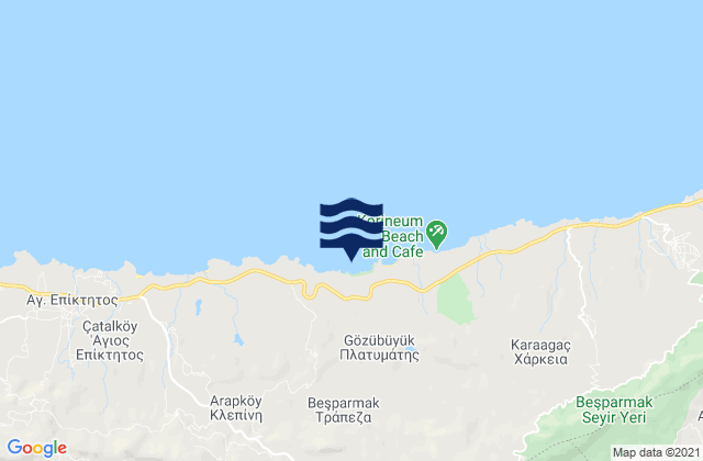 Karte der Gezeiten Kythréa, Cyprus