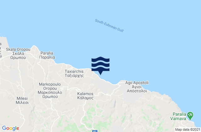 Karte der Gezeiten Kálamos, Greece